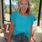 Breezy Back Tee- Blue