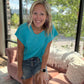 Breezy Back Tee- Blue