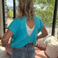 Breezy Back Tee- Blue