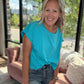 Breezy Back Tee- Blue