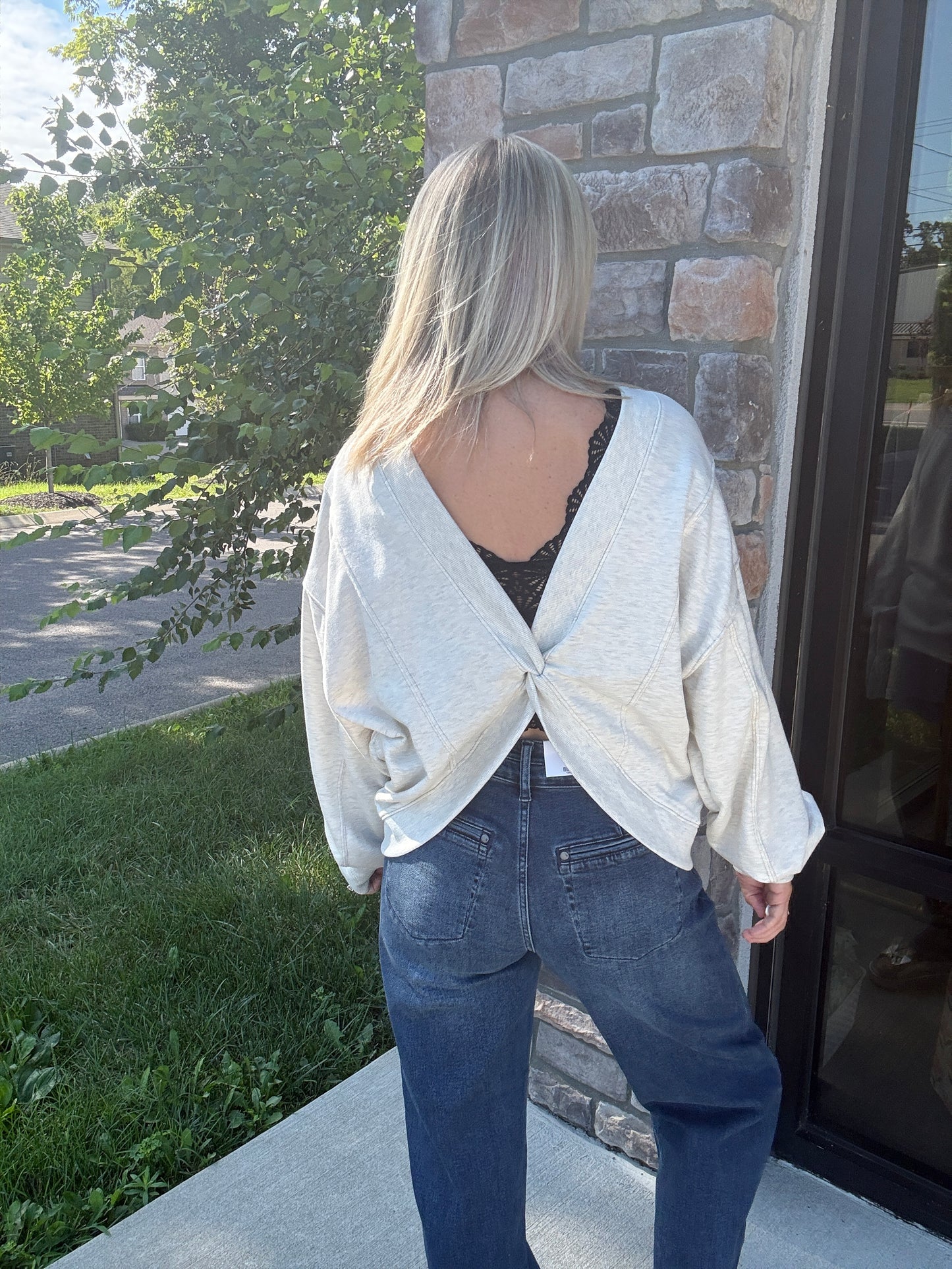 Twice as Nice Terry Top- Oatmeal