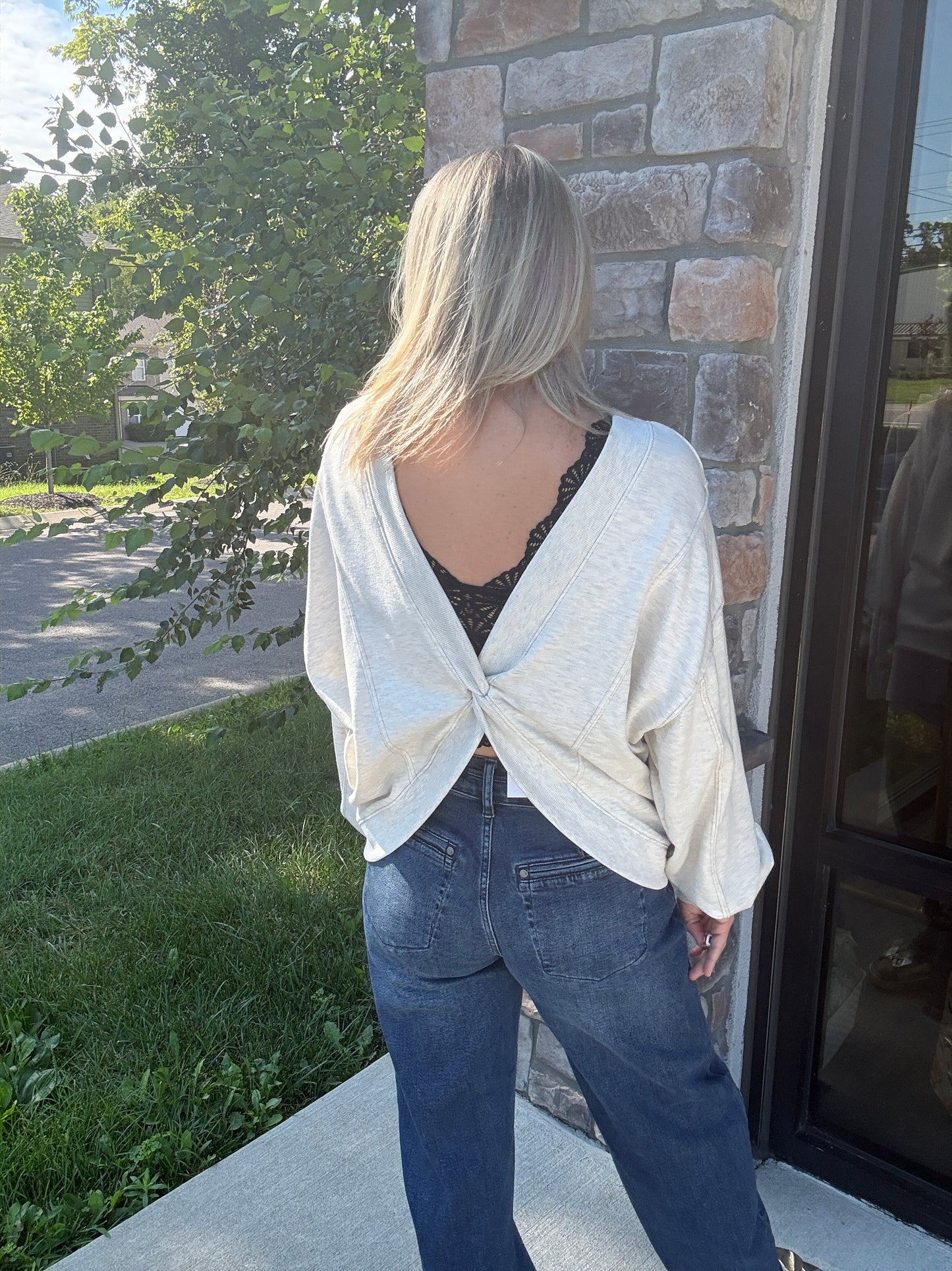 Twice as Nice Terry Top- Oatmeal