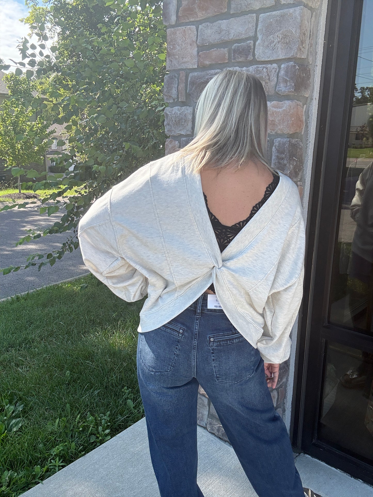 Twice as Nice Terry Top- Oatmeal