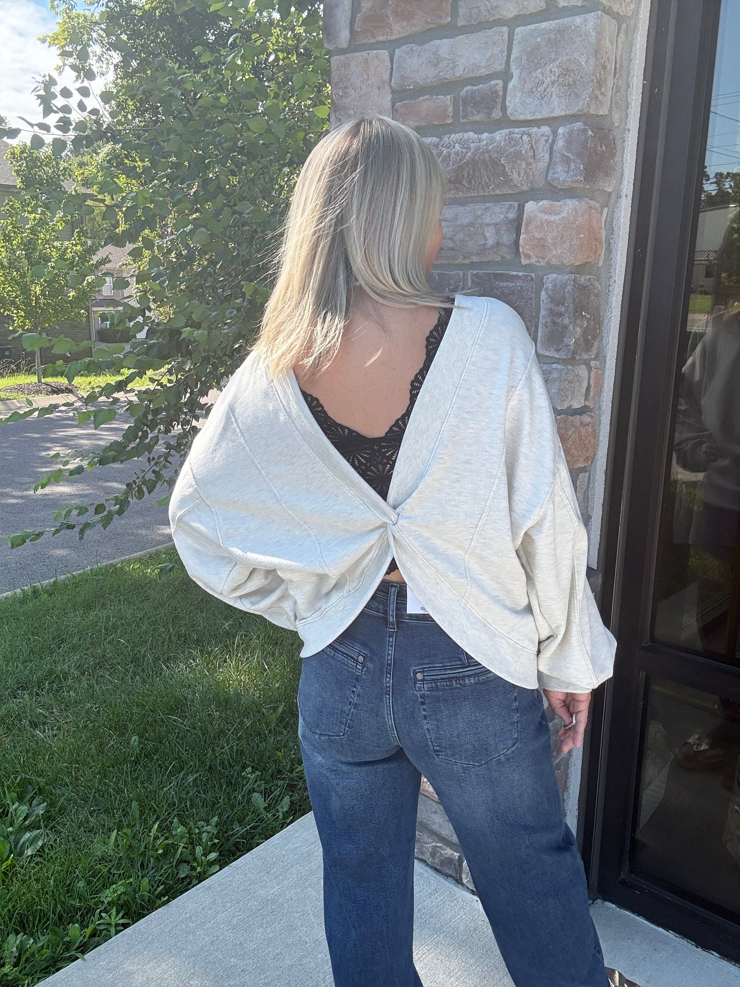 Twice as Nice Terry Top- Oatmeal