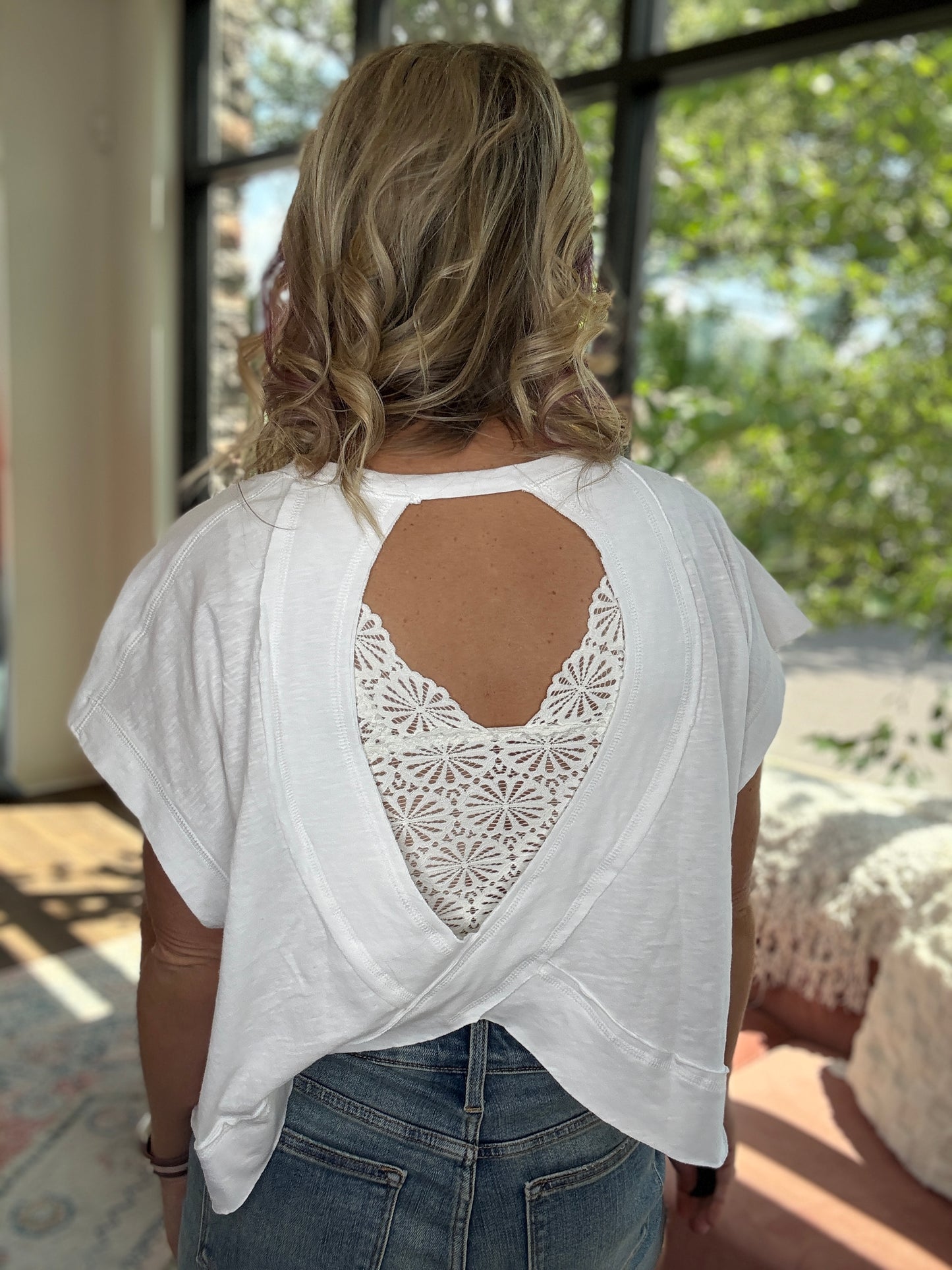 Breezy Back Tee- White