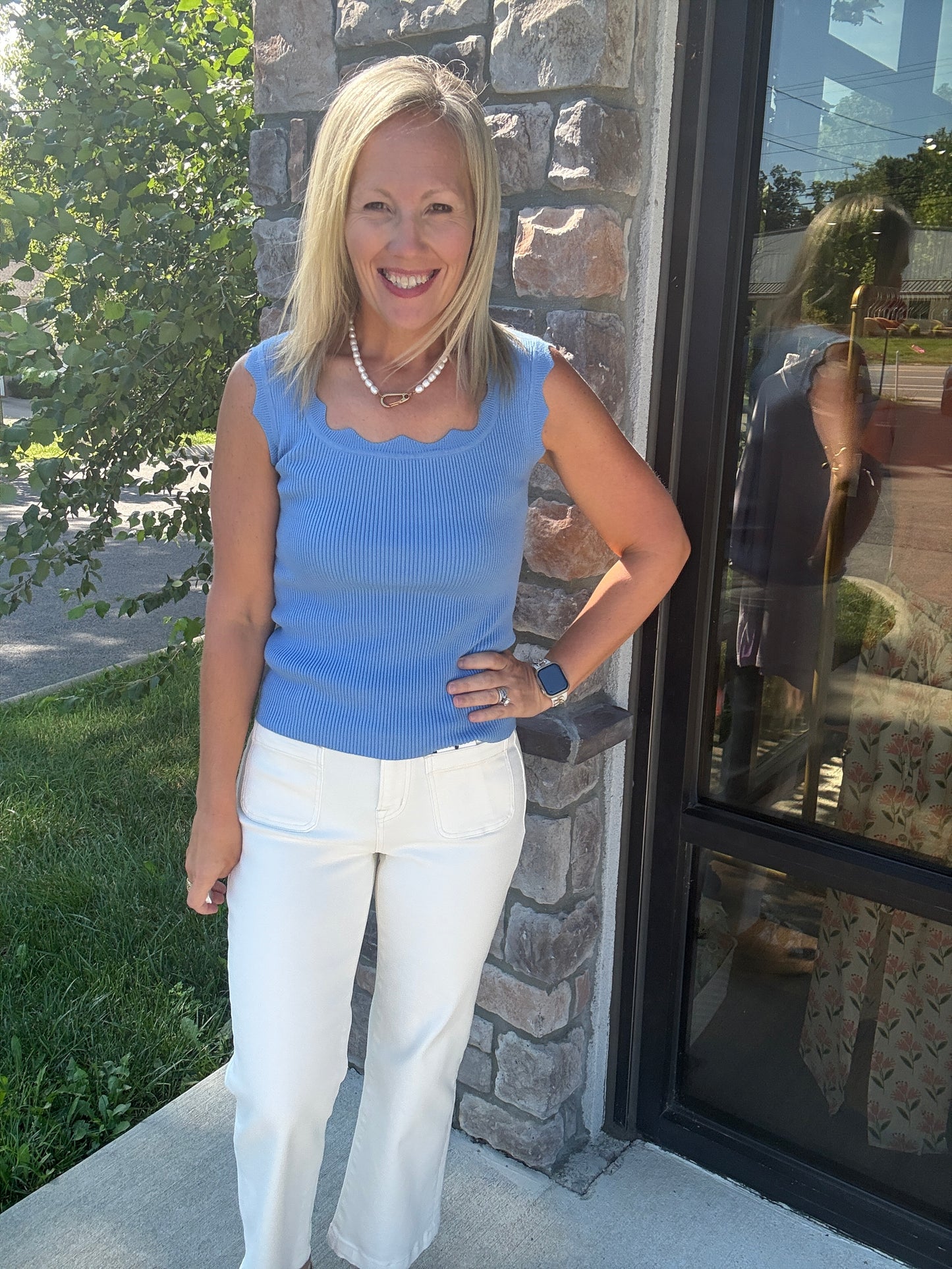 Sweet Scallop Tank- Blue