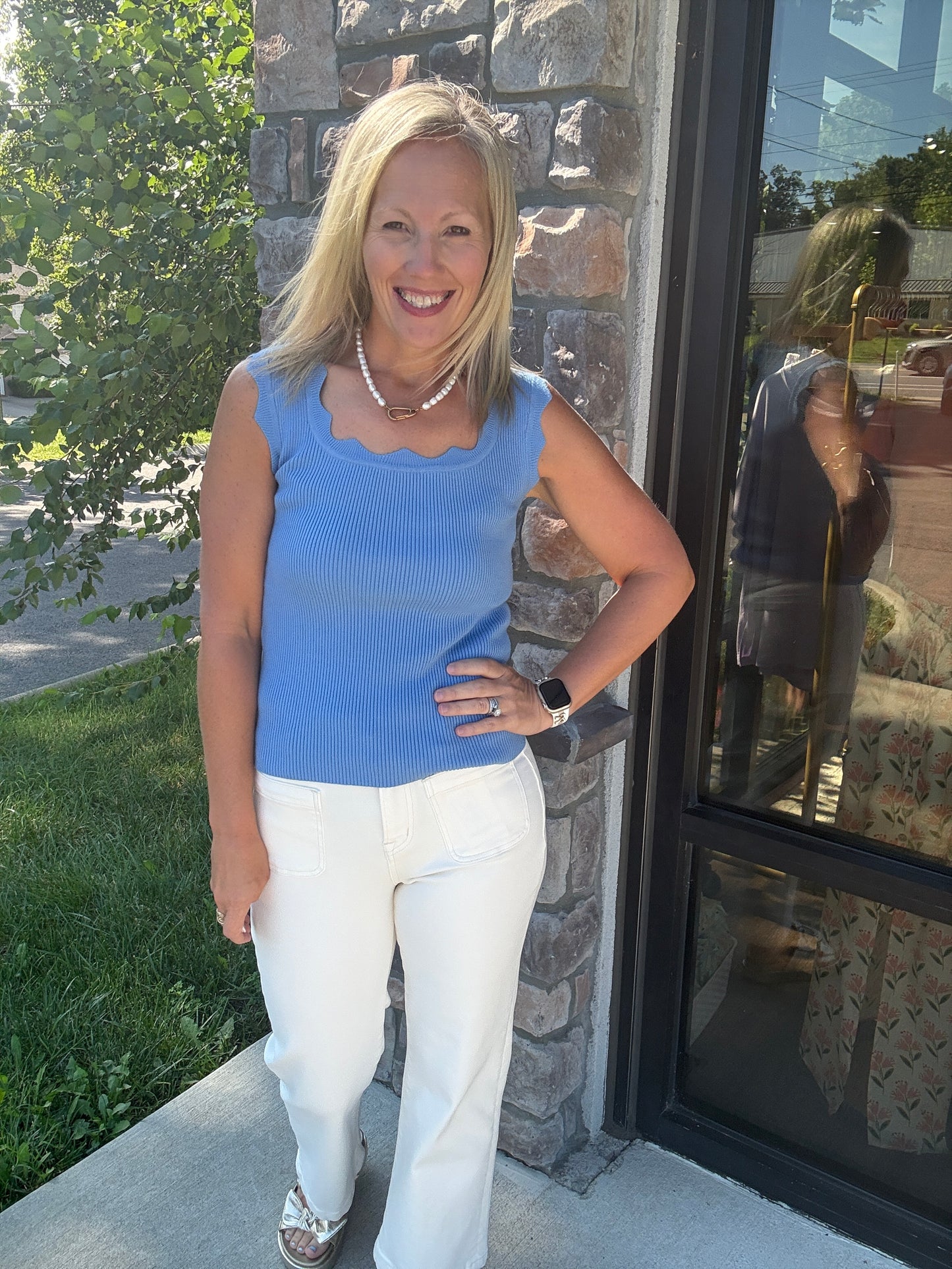 Sweet Scallop Tank- Blue