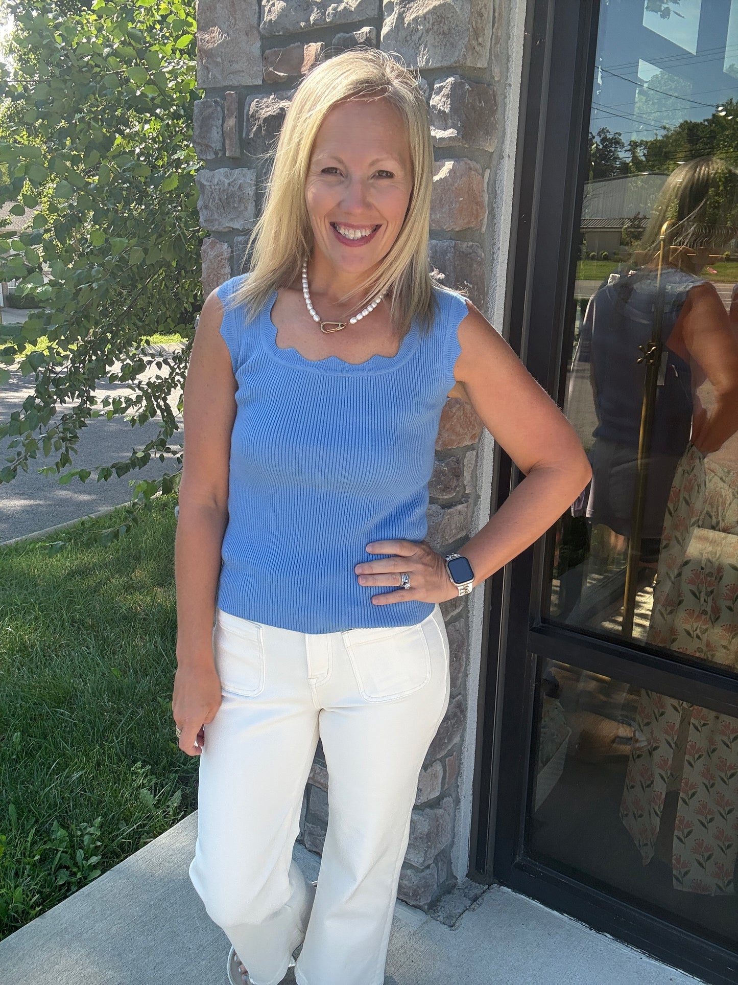 Sweet Scallop Tank- Blue