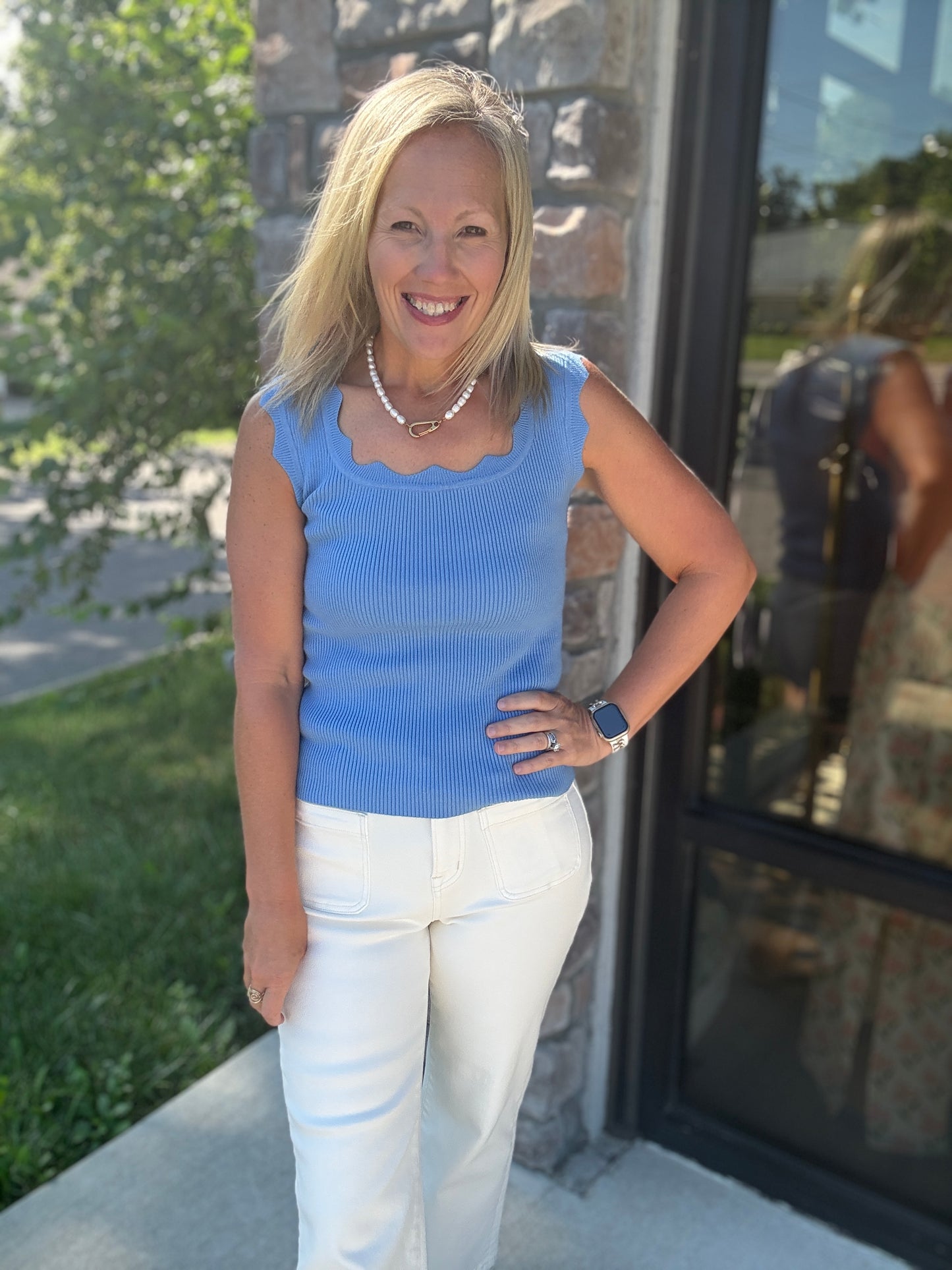 Sweet Scallop Tank- Blue