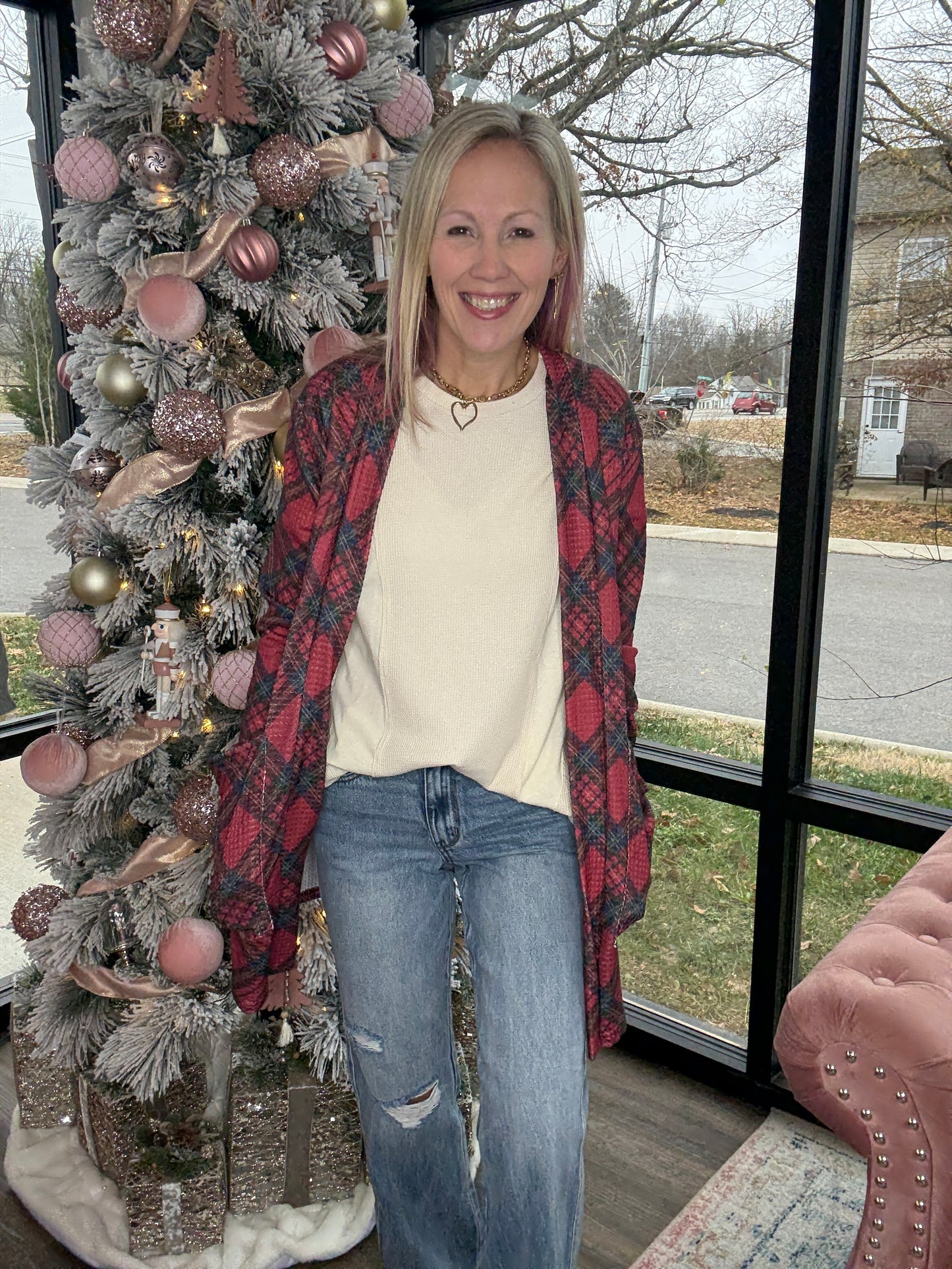 Cream Block Cozy Tee