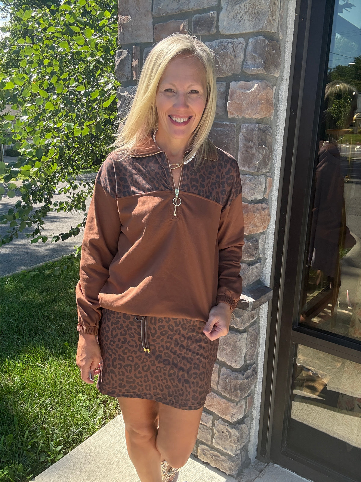 Cocoa Leopard Pullover