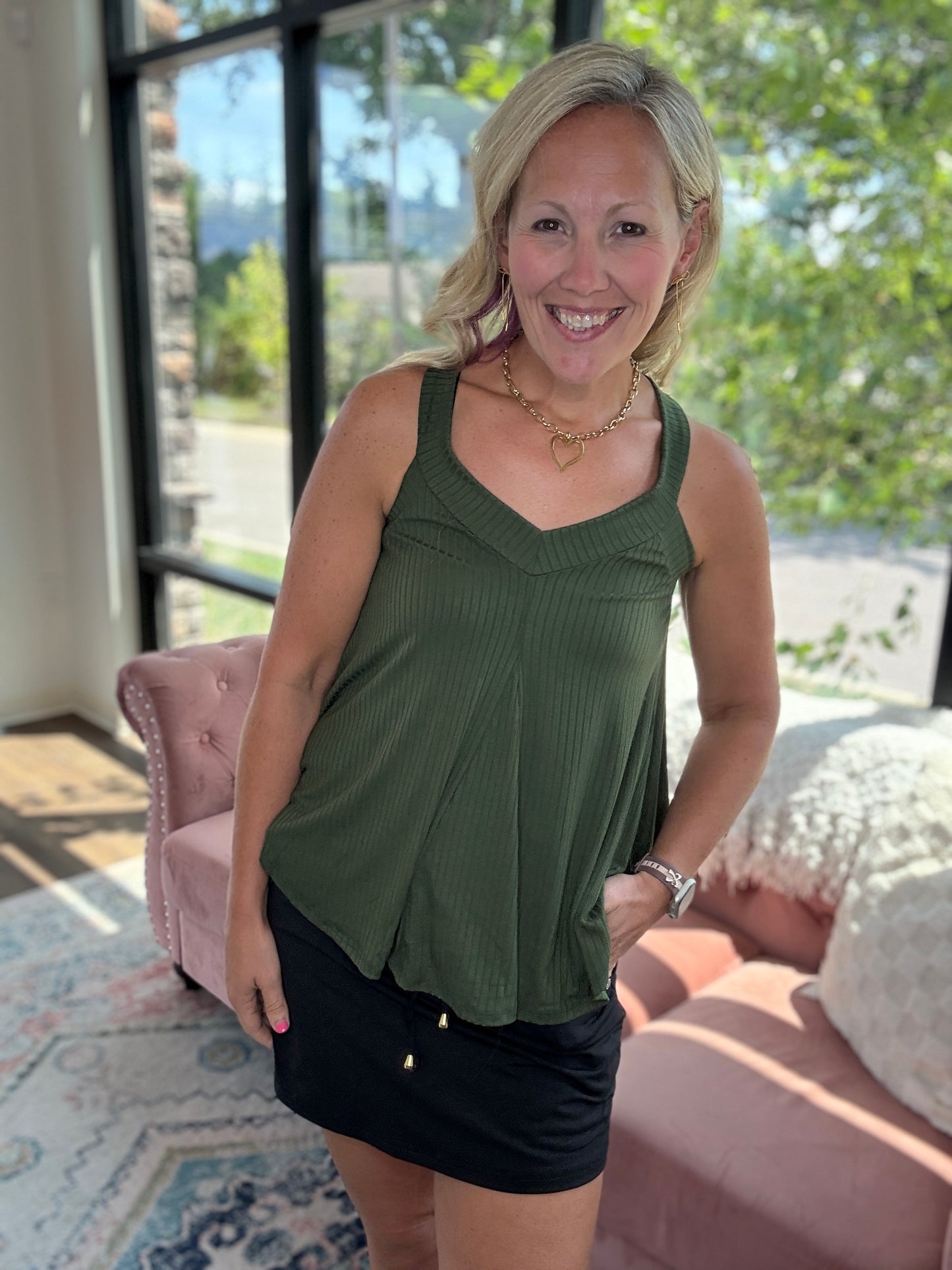 Kinsley Tank- Olive