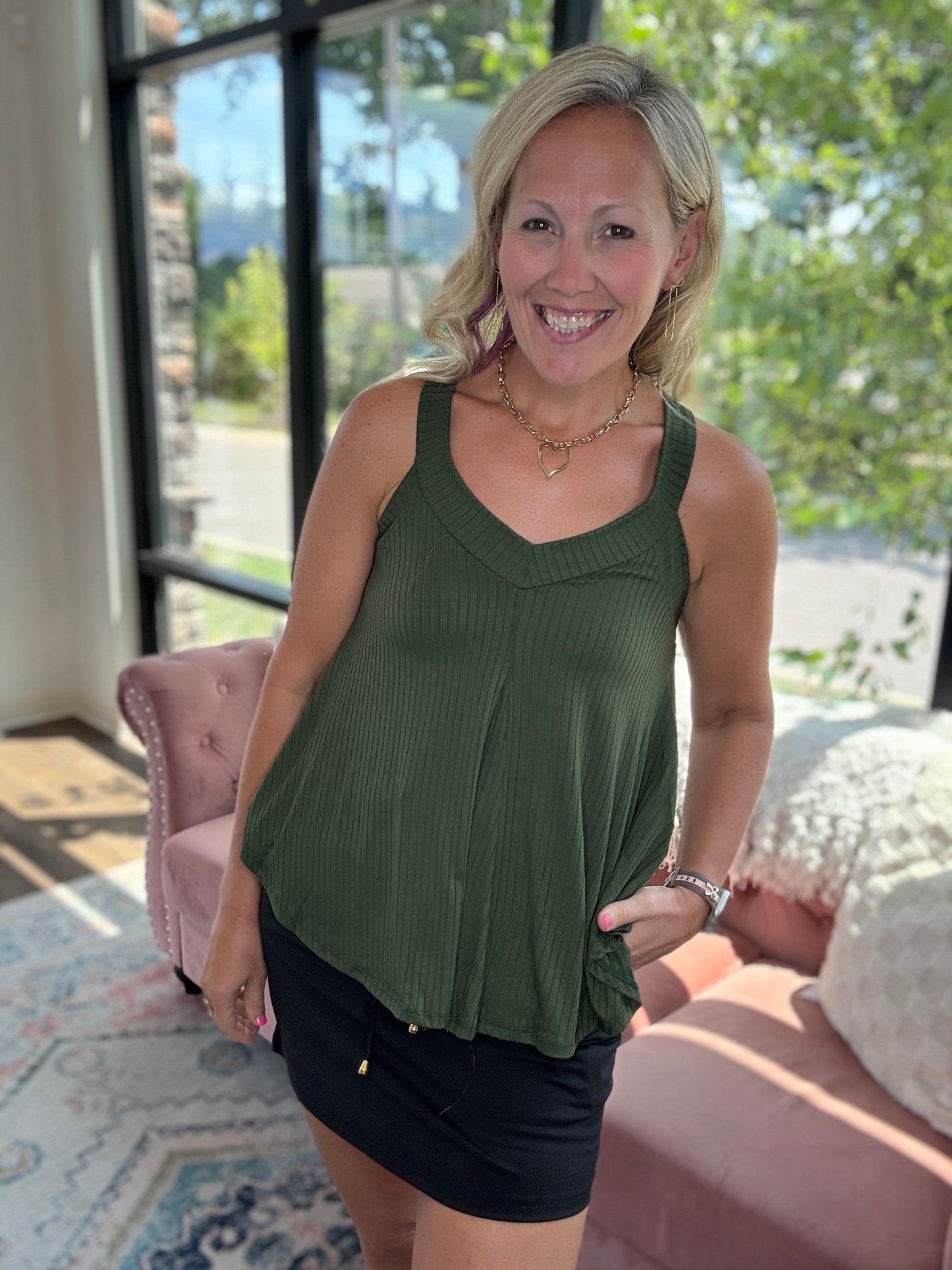 Kinsley Tank- Olive
