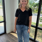 Sadie Boyfriend Tee- Black