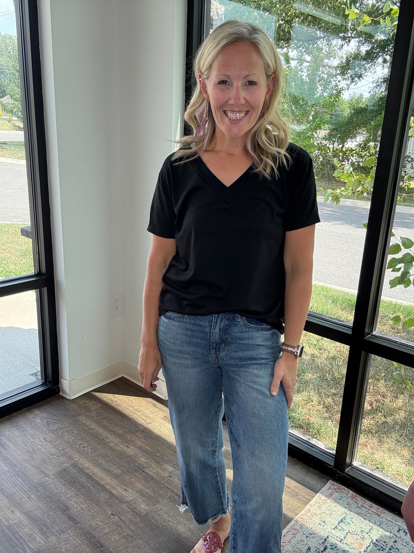 Sadie Boyfriend Tee- Black