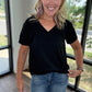 Sadie Boyfriend Tee- Black