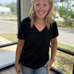 Sadie Boyfriend Tee- Black