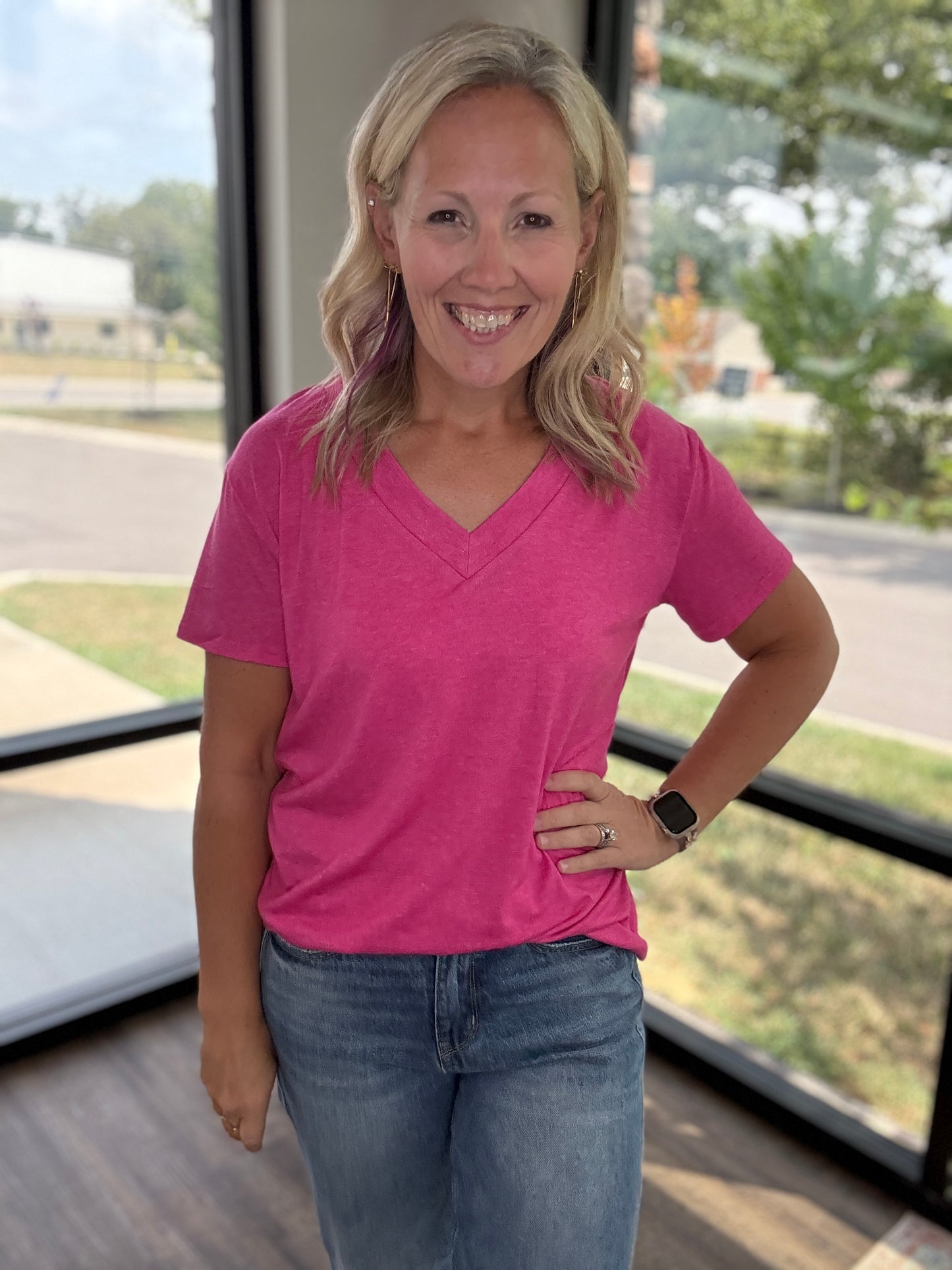 Sadie Boyfriend Tee- Pink