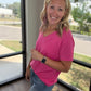 Sadie Boyfriend Tee- Pink