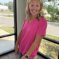 Sadie Boyfriend Tee- Pink