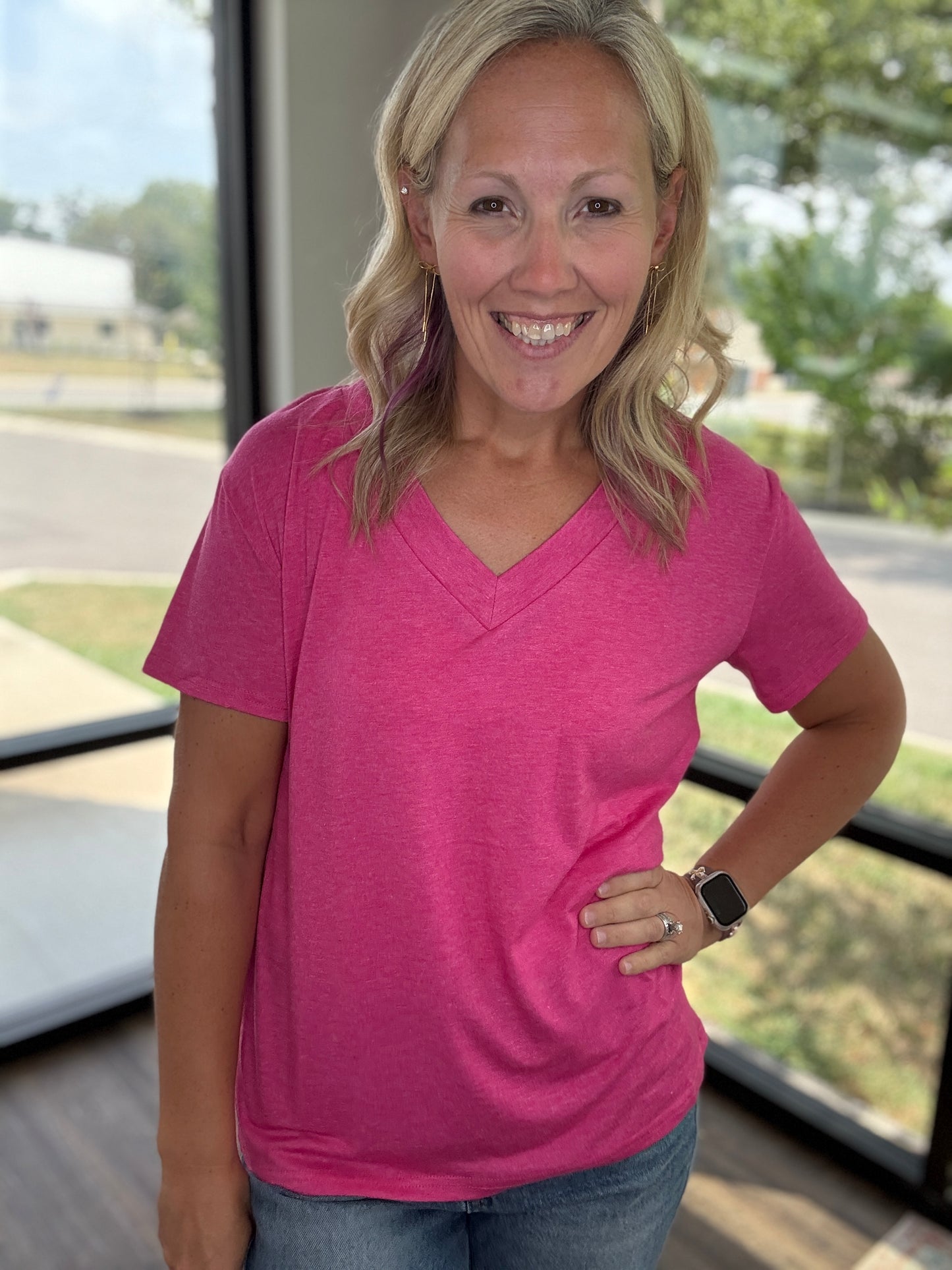 Sadie Boyfriend Tee- Pink
