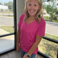 Sadie Boyfriend Tee- Pink