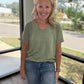 Sadie Boyfriend Tee- Olive