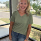 Sadie Boyfriend Tee- Olive