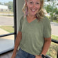 Sadie Boyfriend Tee- Olive