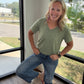 Sadie Boyfriend Tee- Olive