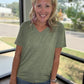 Sadie Boyfriend Tee- Olive