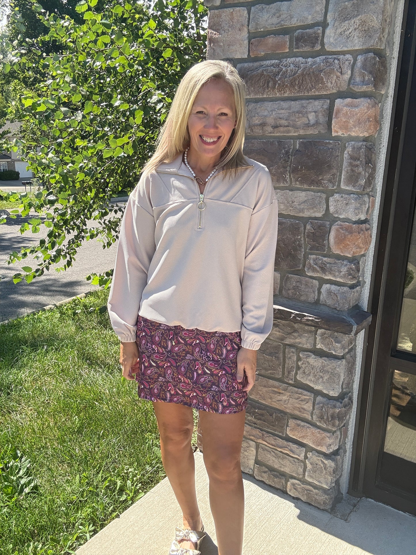 Berry Paisley Skort