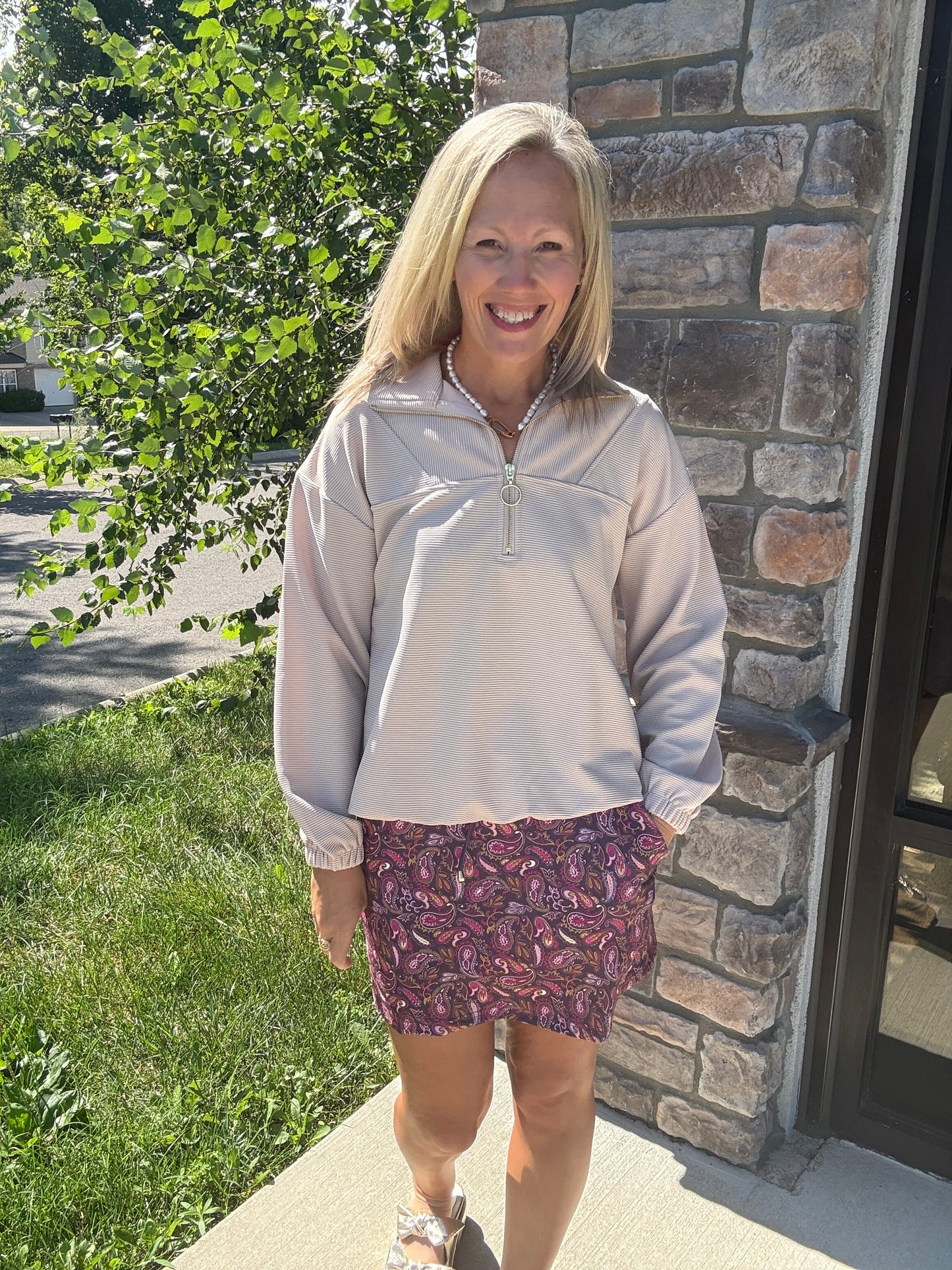 Berry Paisley Skort