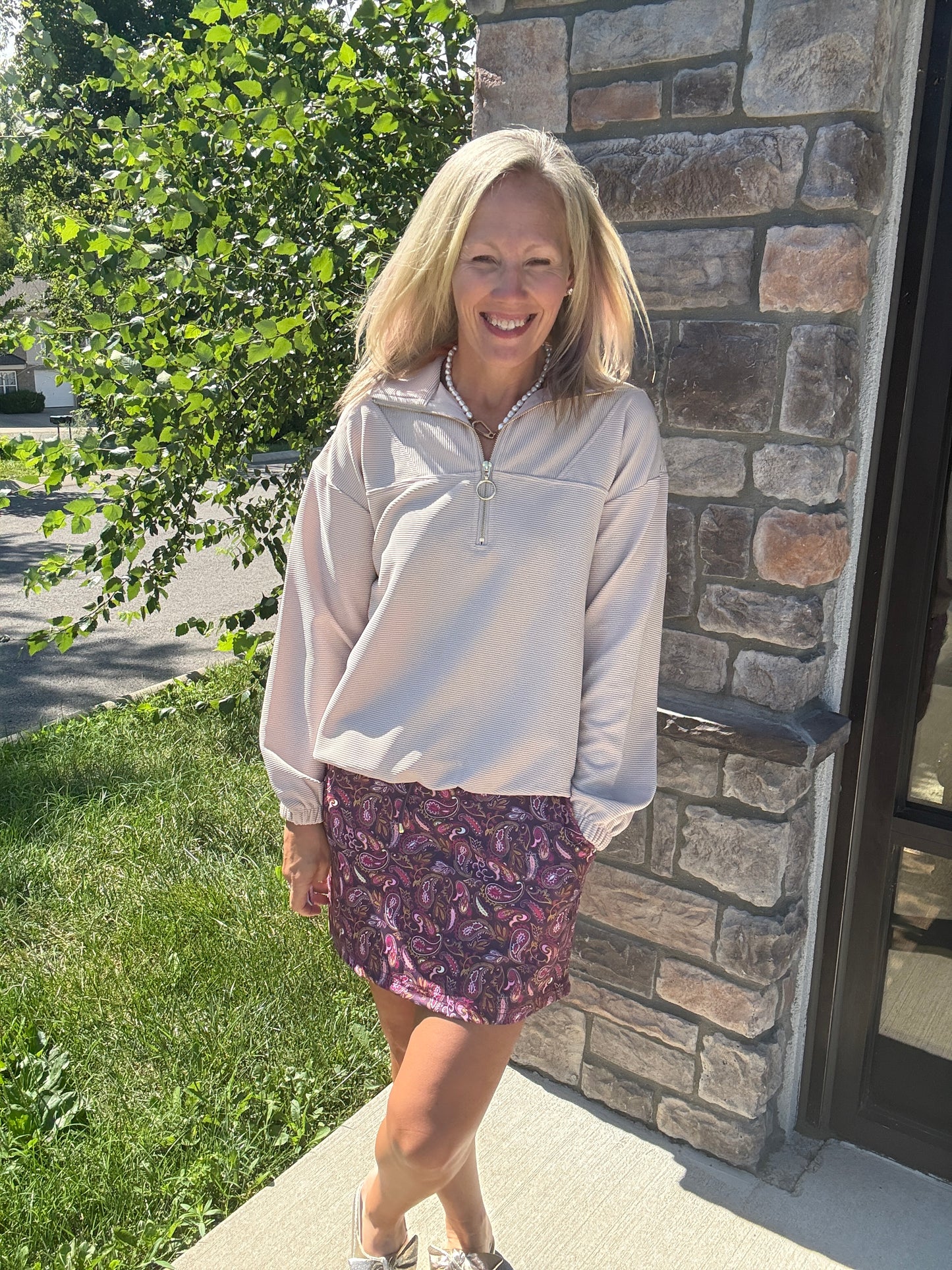 Berry Paisley Skort