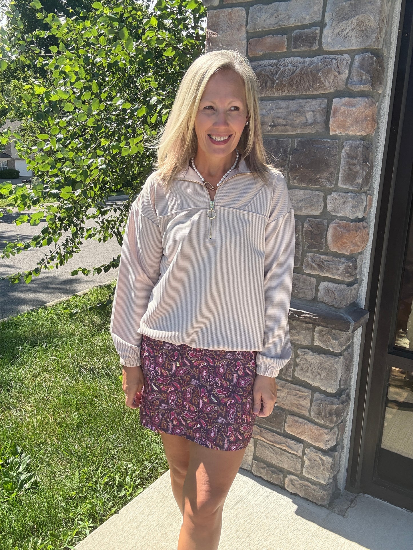 Berry Paisley Skort