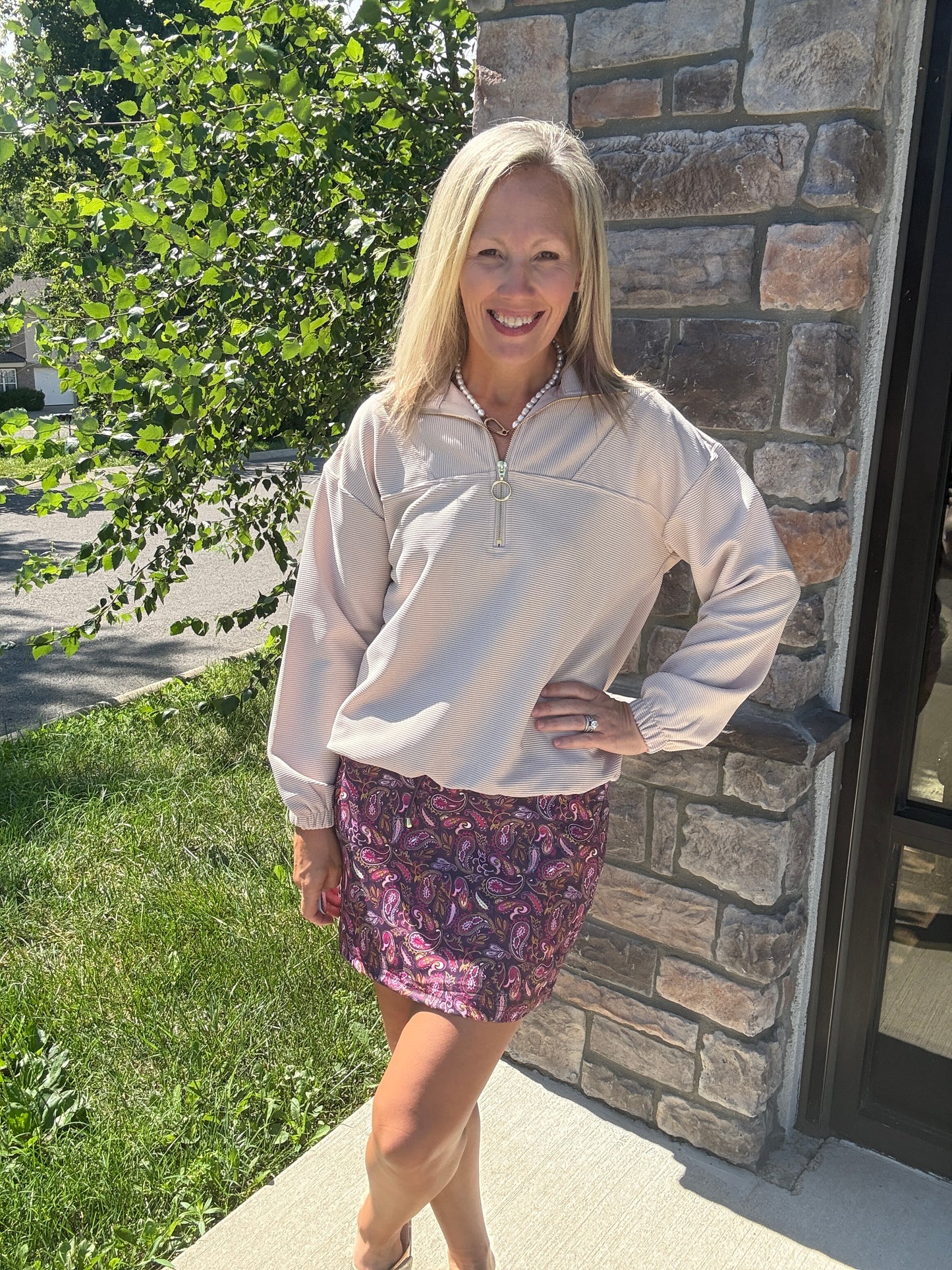 Berry Paisley Skort