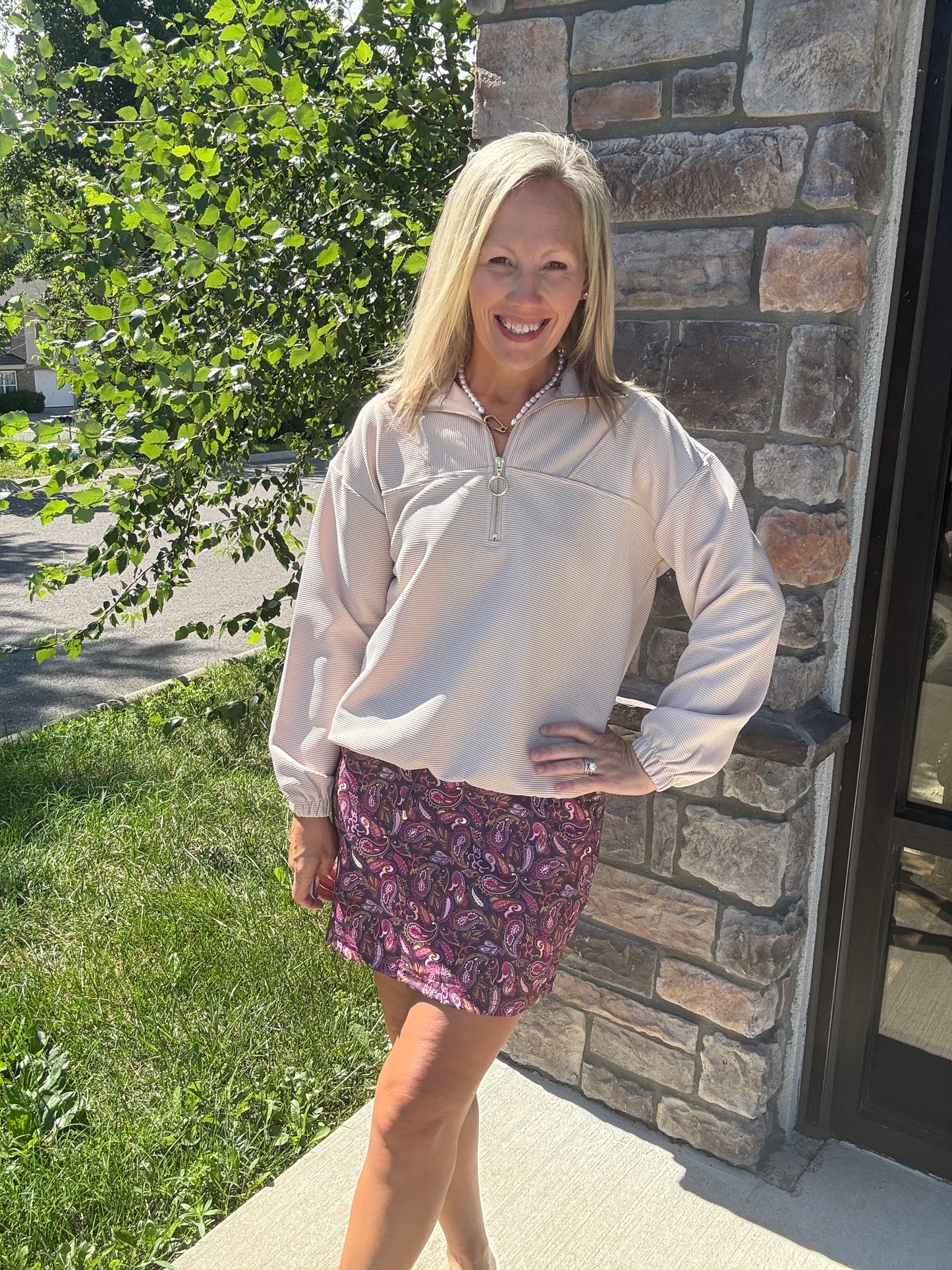 Berry Paisley Skort