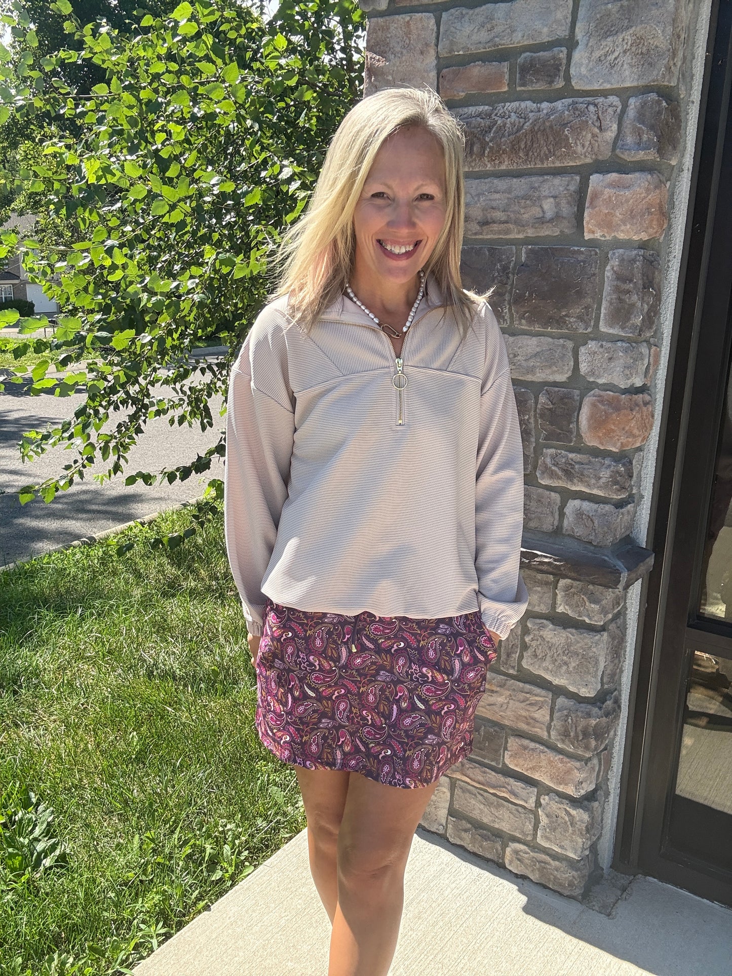 Berry Paisley Skort