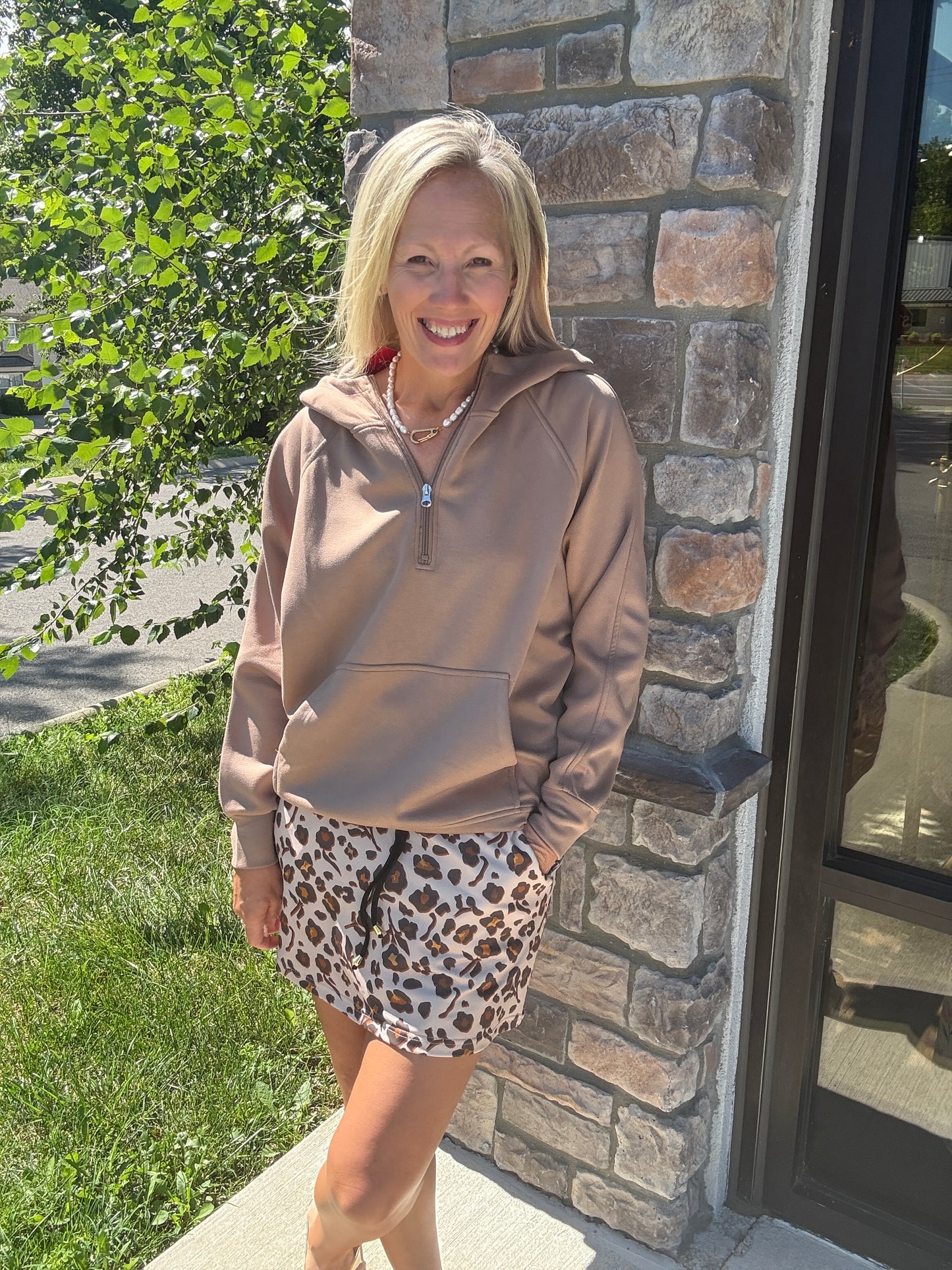 On the Go Luxe Pullover-Taupe