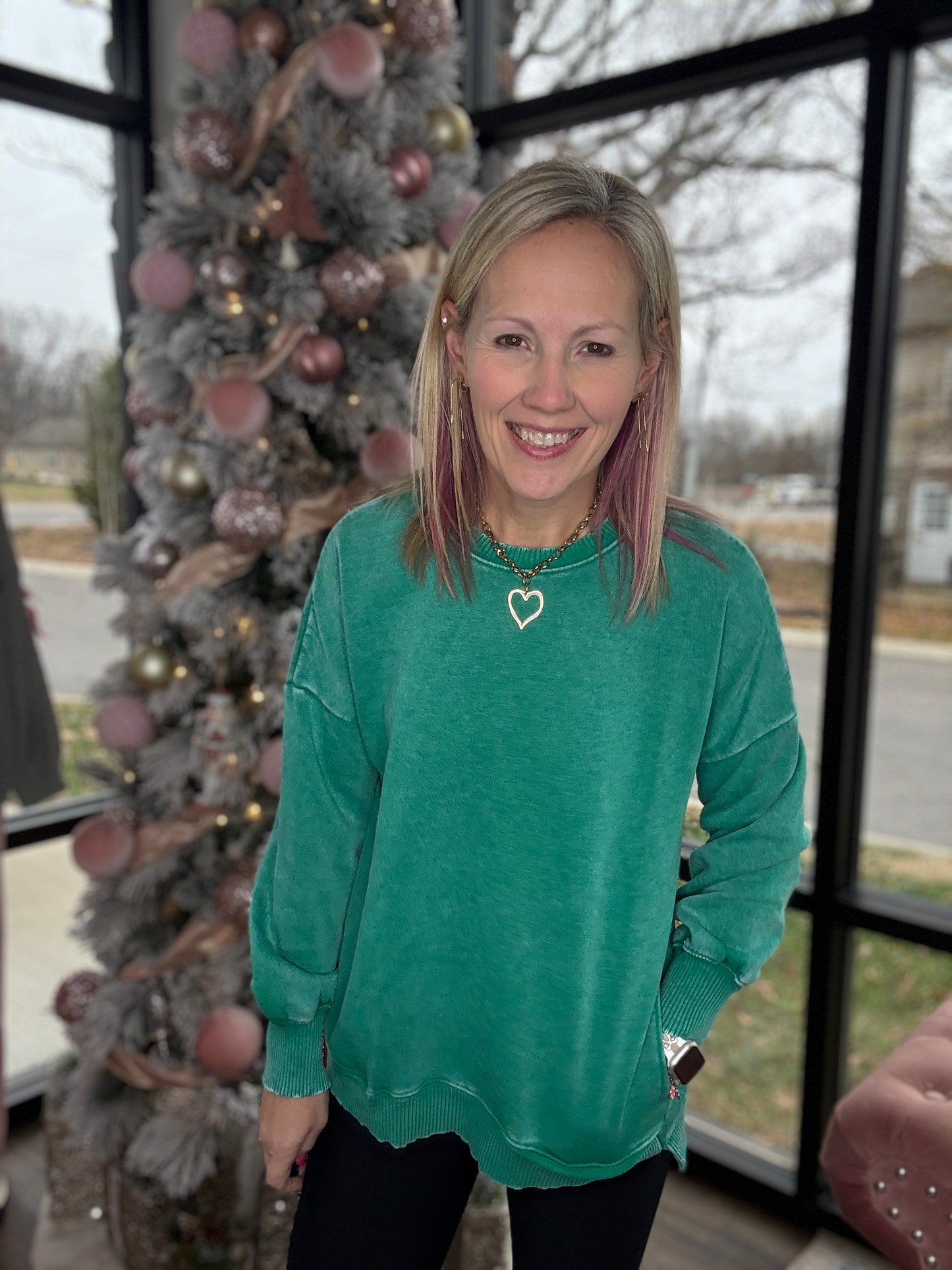 Wander Wash Pullover- Kelly Green