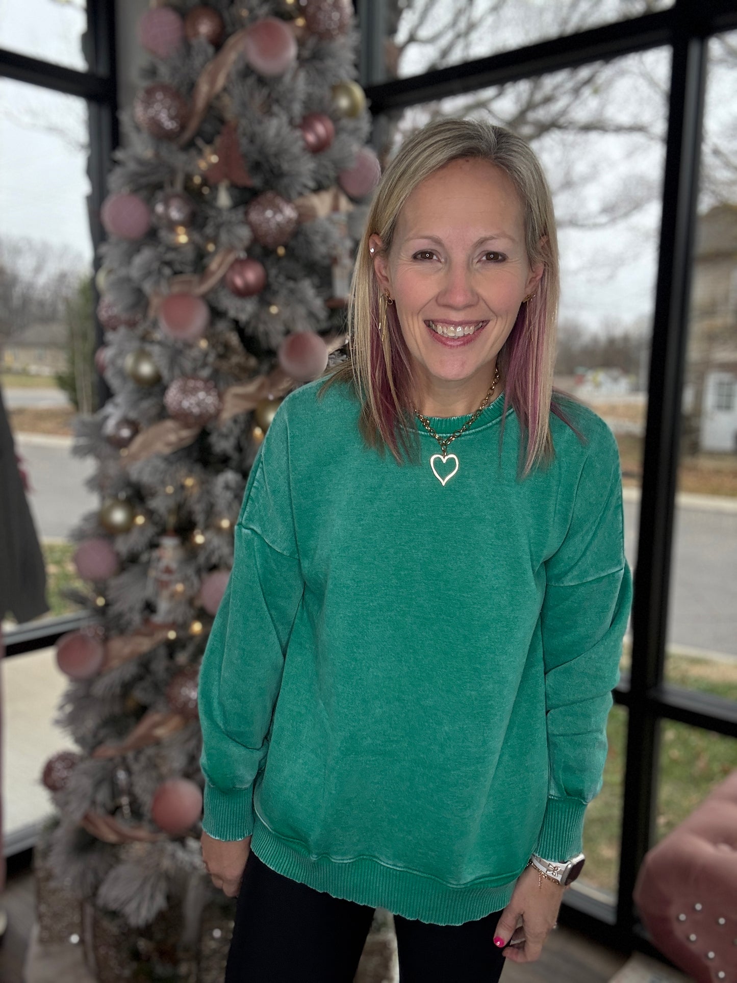 Wander Wash Pullover- Kelly Green