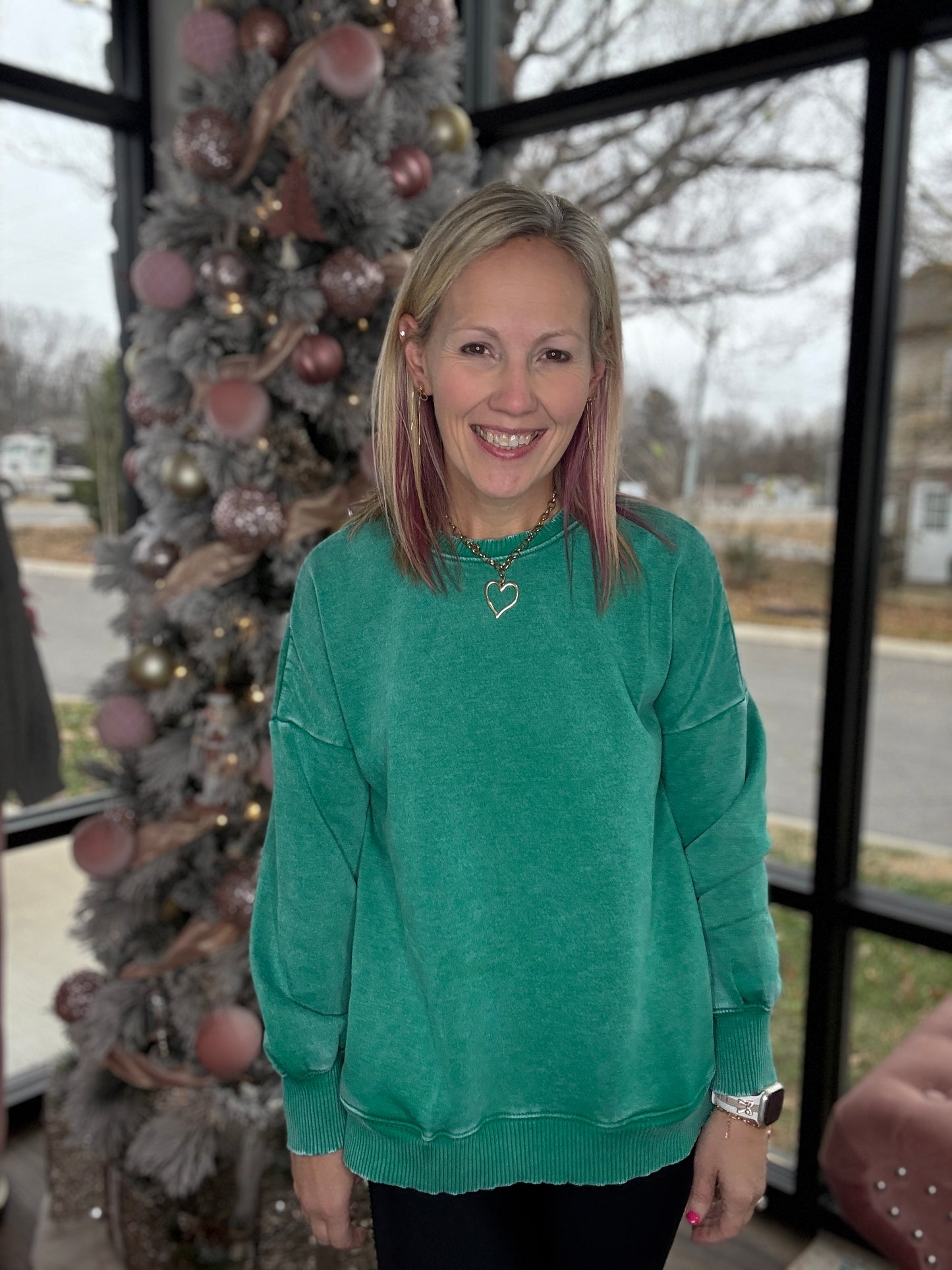 Wander Wash Pullover- Kelly Green