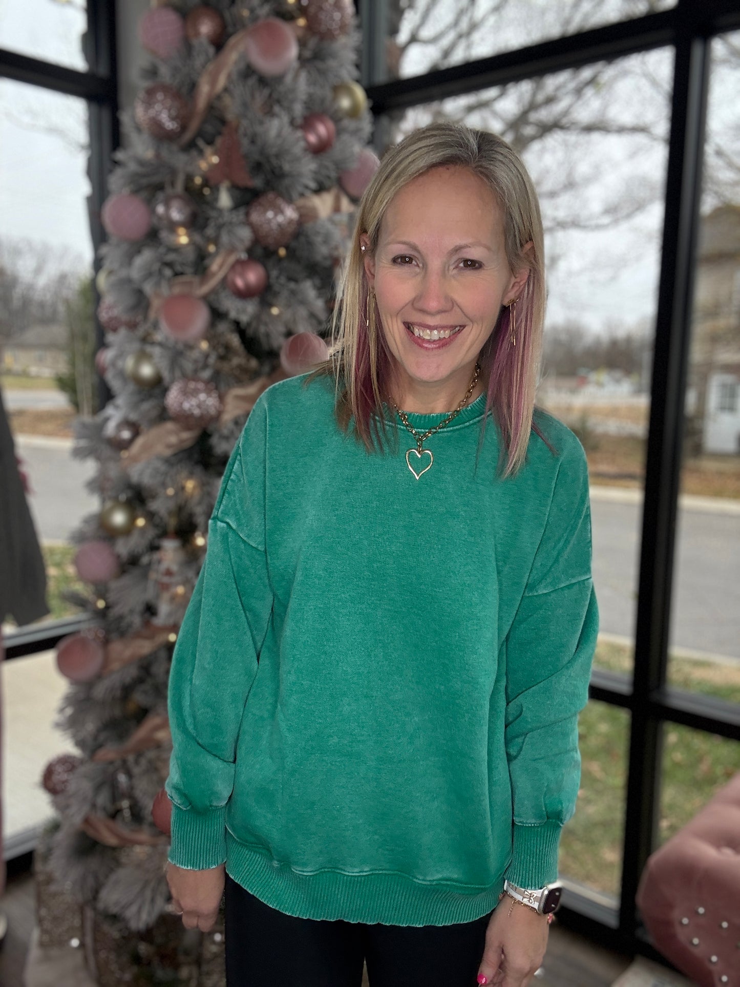 Wander Wash Pullover- Kelly Green