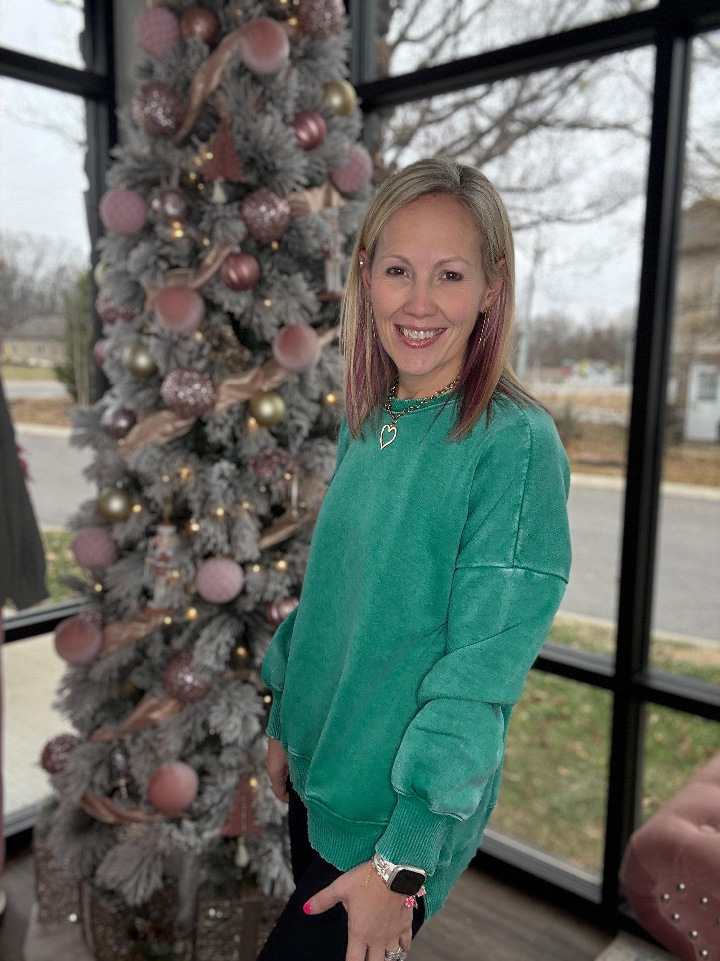 Wander Wash Pullover- Kelly Green