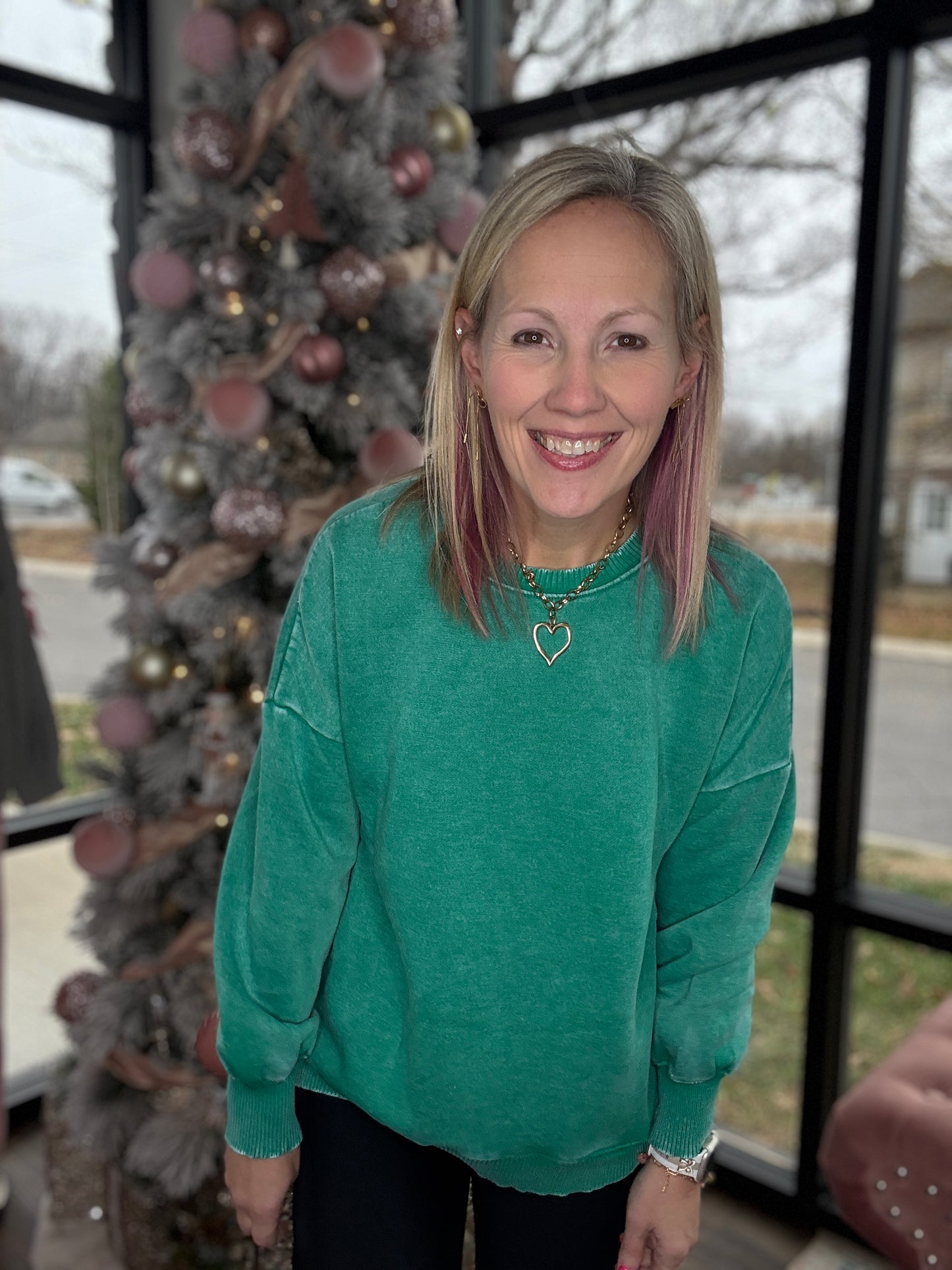 Wander Wash Pullover- Kelly Green