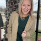Gold Button Knit Cardigan- Mocha
