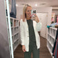 Gold Button Knit Cardigan- Cream