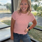 Pink Pop Textured Top