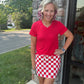 Let's Go Checkered Red Skort
