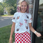 Let's Go Checkered Red Skort